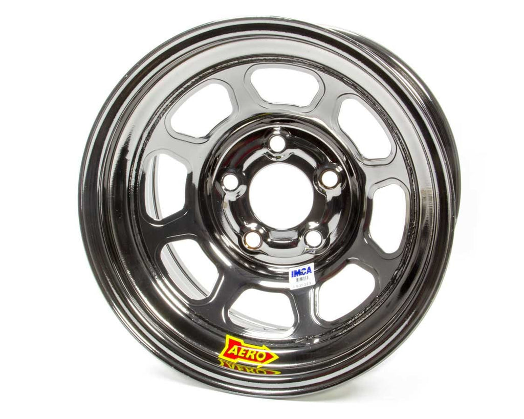 AERO RACE WHEELS 52-985040BLK - 15x8 4in 5.00 Black Chrome image