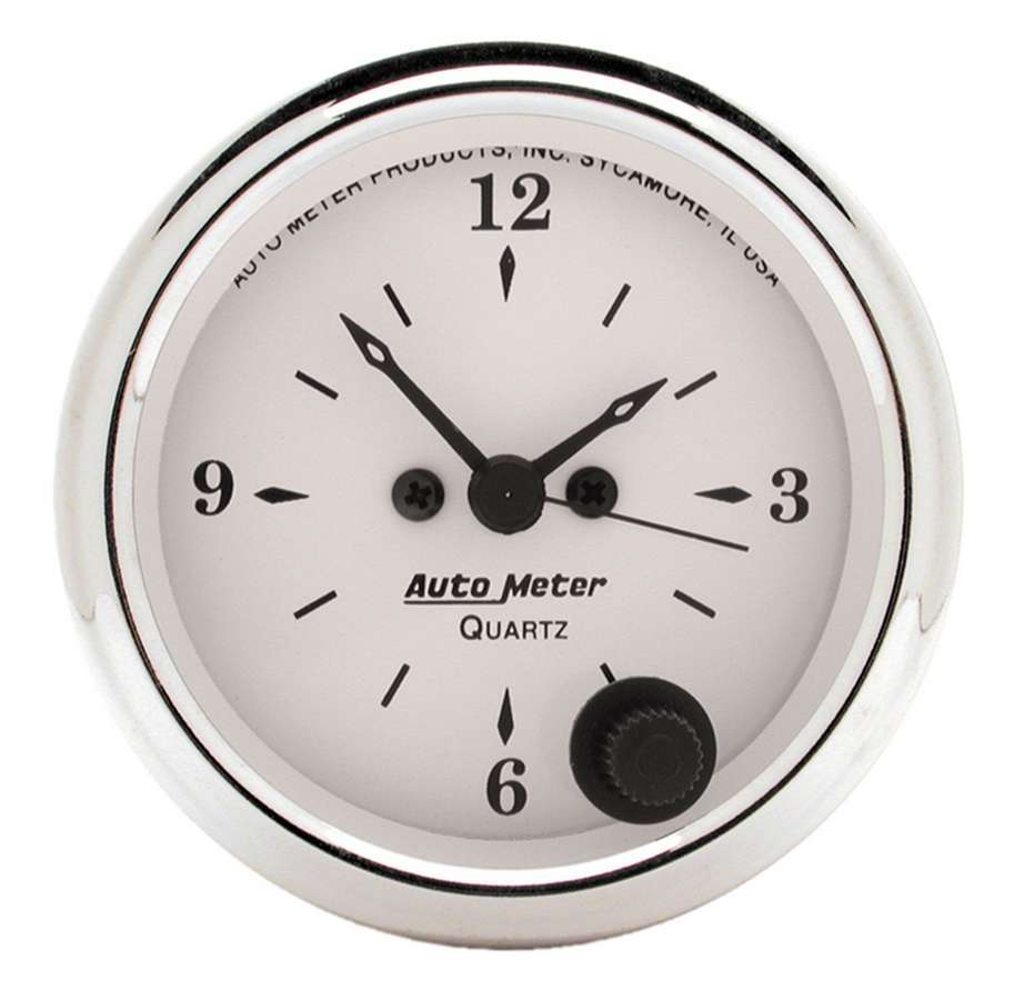 AUTOMETER 1686 - Old Tyme White 2 1/16in Quartz Clock image