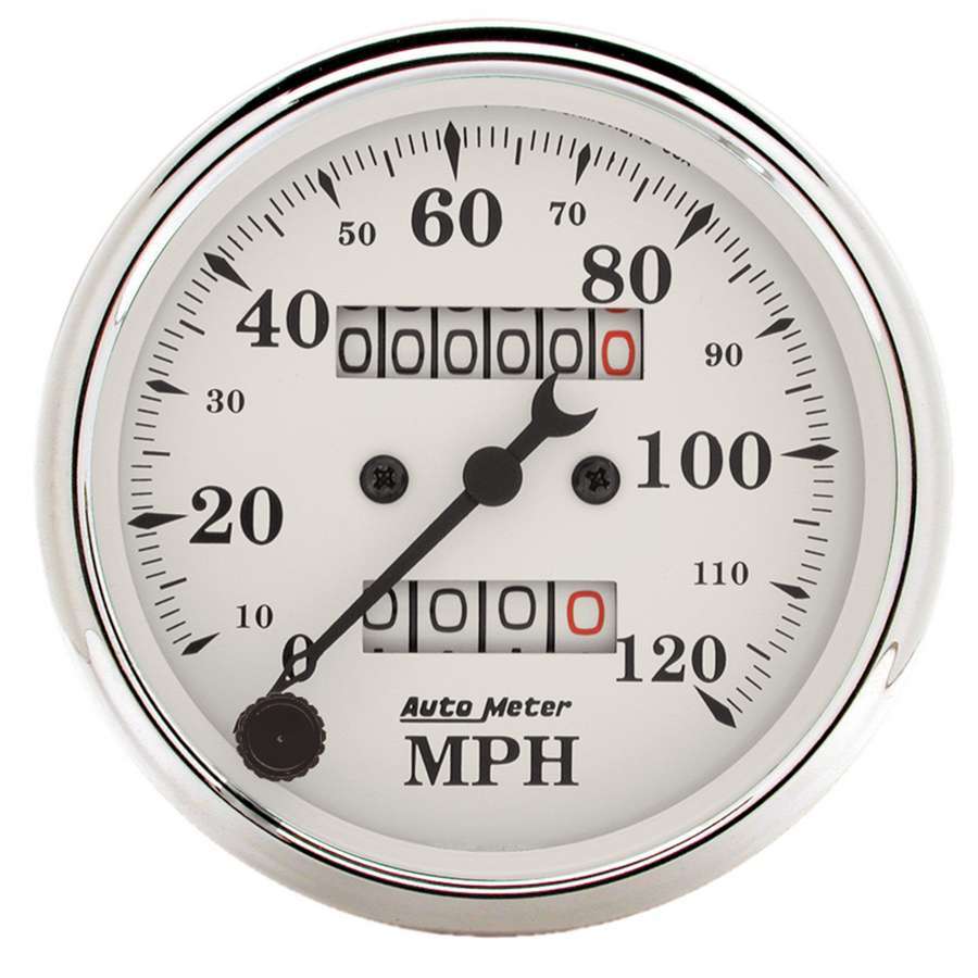 AUTOMETER 1693 - Old Tyme White 3 1/8in 120MPH Mech. Speedo image