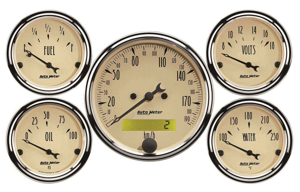 AUTOMETER 1809-M - A/B 5pc. Gauge Kit w/ Elec. Speedo - Metric image