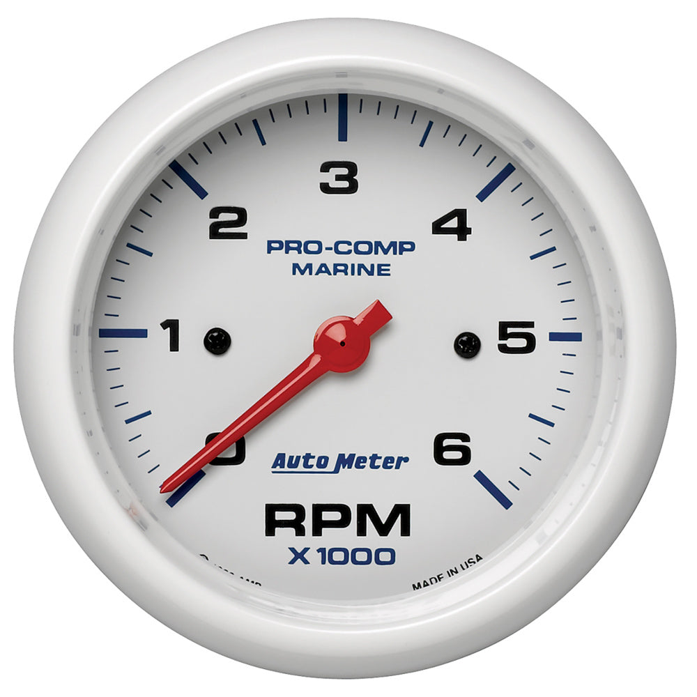 AUTOMETER 200752 - 3-3/8 Tach 6000 RPM White Phantom Series image