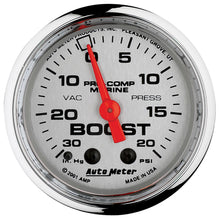 Load image into Gallery viewer, AUTOMETER 200774-35 - 2-1/16 PC Marine Gauge Vac/Boost 30HG/20PSI image