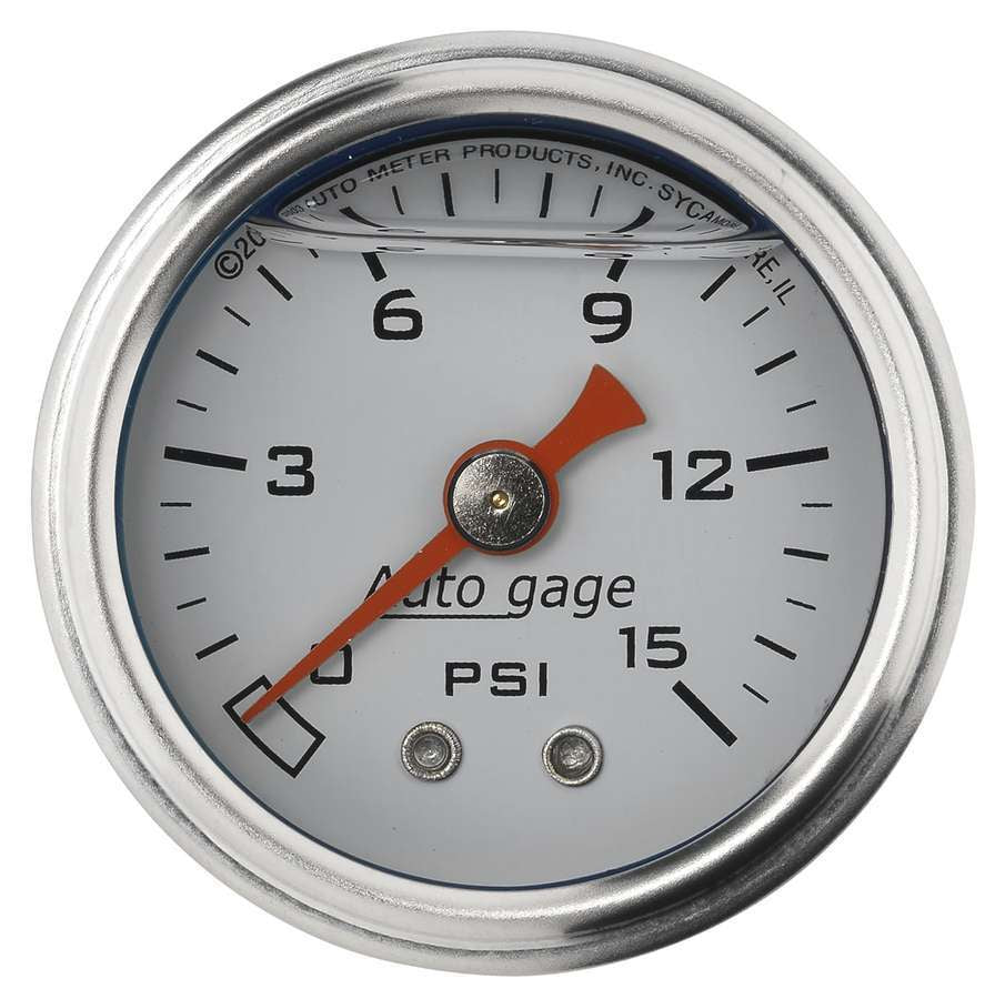 AUTOMETER 2175 - 1-1/2in Pressure Gauge 0-15psi- White image