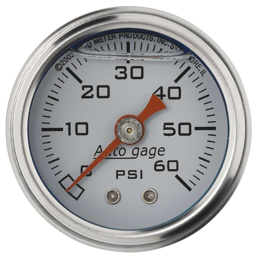 AUTOMETER 2176 - 1-1/2in Pressure Gauge 0-60psi- White image