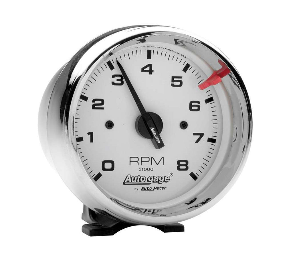 AUTOMETER 2304 - 3-3/4in White Face Tach- Chrome Cup image