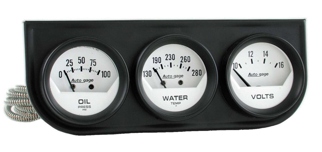 AUTOMETER 2324 - 2-1/16in Oil/Volt/Water Short Sweep Console image