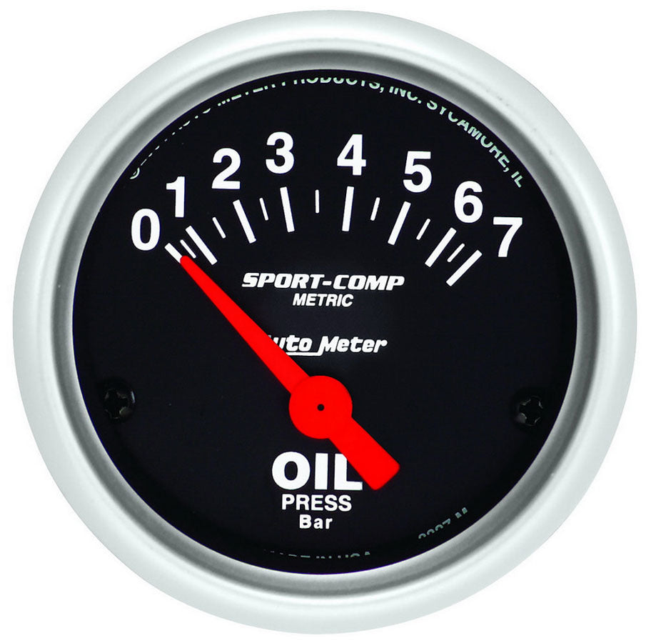 AUTOMETER 3327-M - 2-1/16 Mini S/C Oil Pressure Gauge - Metric image