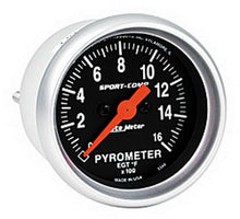 Load image into Gallery viewer, AUTOMETER 3344 - 2-1/16in S/C EGT Pyrometer 0-1600 image