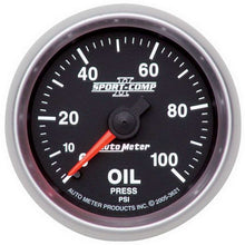 Load image into Gallery viewer, AUTOMETER 3621 - 2-1/16in S/C II Oil Pressure Gauge 0-100psi image