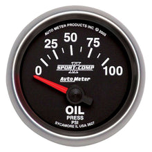 Load image into Gallery viewer, AUTOMETER 3627 - 2-1/16in S/C II Oil Pressure Gauge 0-100psi image