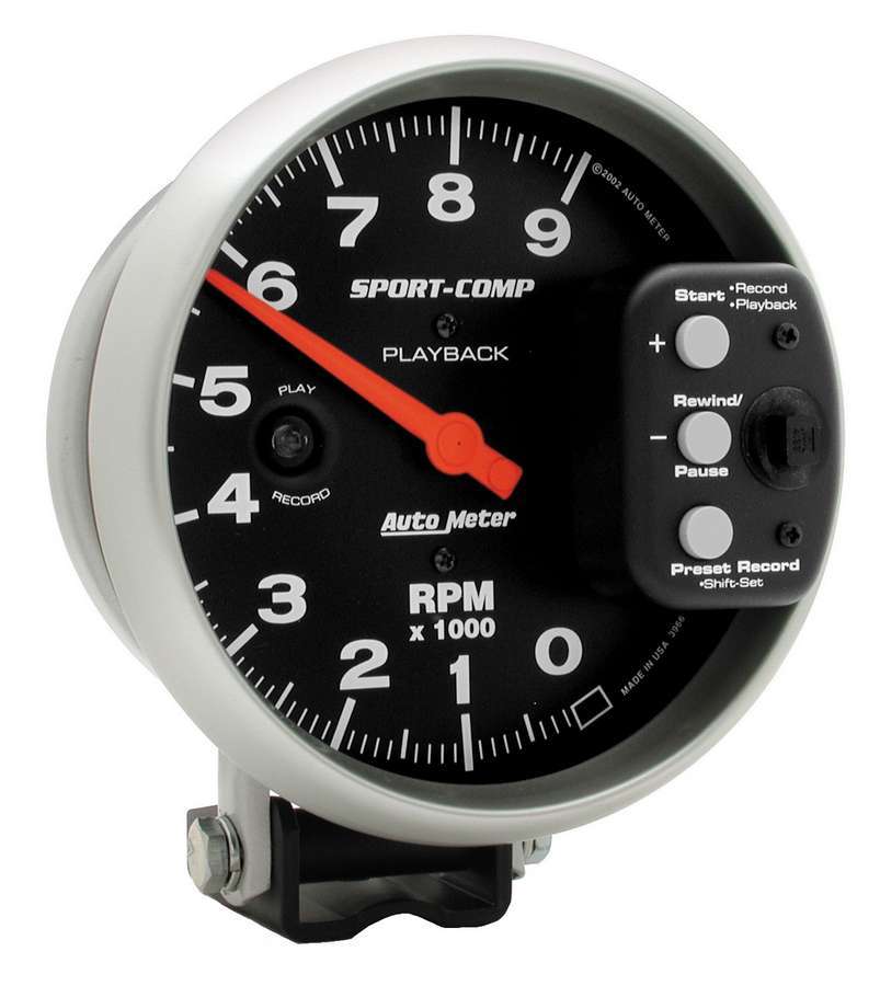 AUTOMETER 3966 - 5in S/C 9000 RPM Playback Tach image