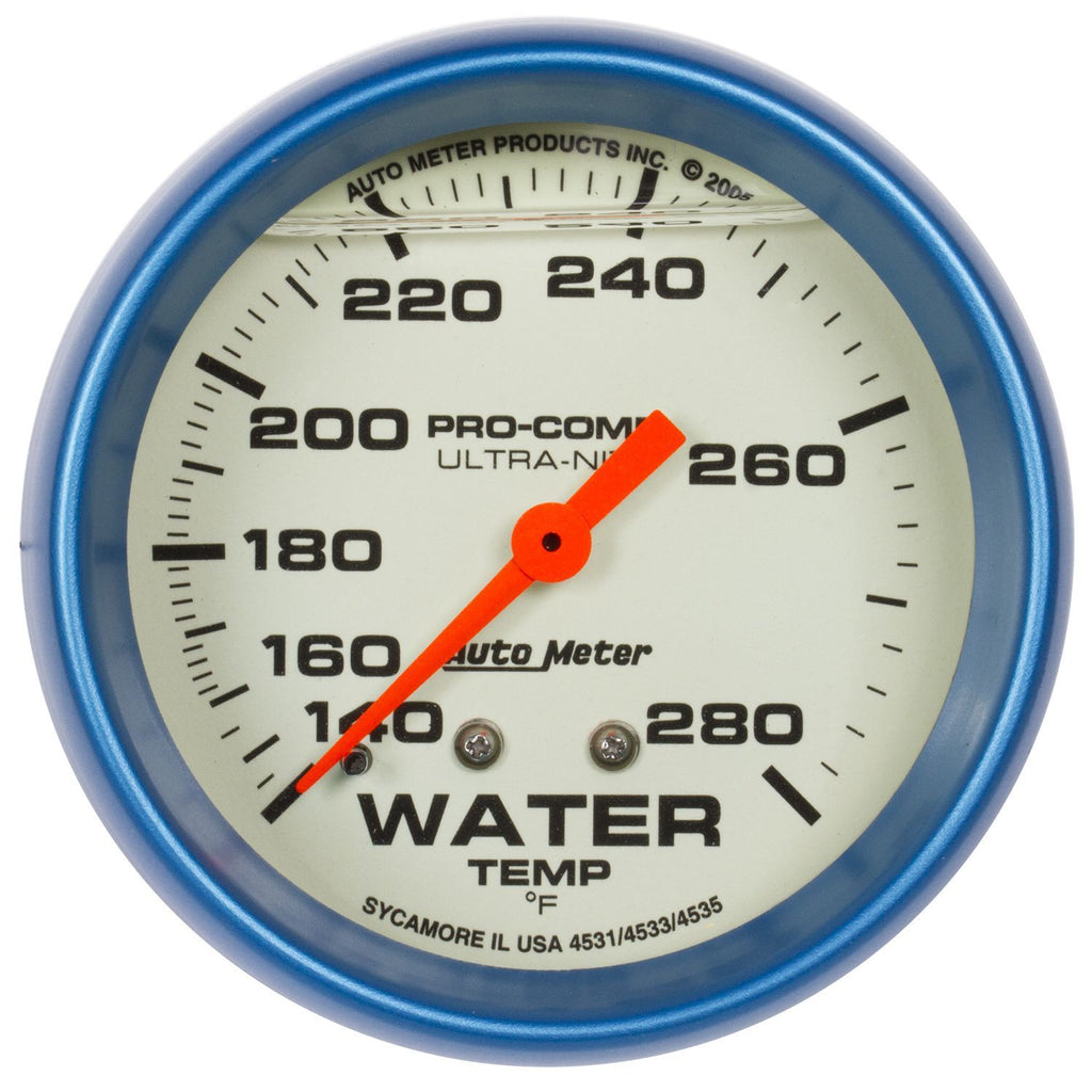AUTOMETER 4231 - 2-5/8 Ultra-Nite Water Temp Gauge 140-280 image