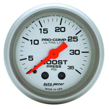 Load image into Gallery viewer, AUTOMETER 4304 - 2-1/16in Ultra-Lite 0-35 Boost Gauge image