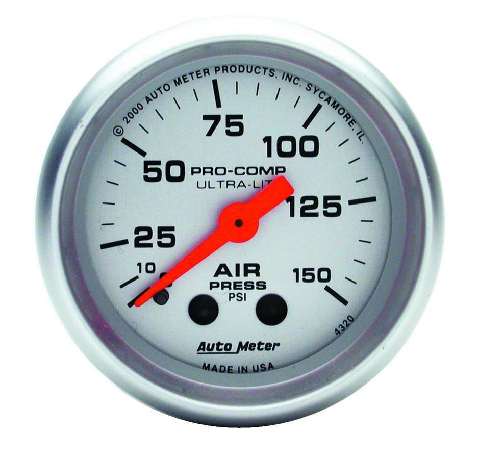 AUTOMETER 4320 - 2-1/16in U/L Air Press. Gauge 0-150psi image
