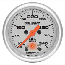 Load image into Gallery viewer, AUTOMETER 4340 - 2-1/16in U/L Oil Temp Gauge w/Peak &amp; Warning image