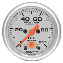Load image into Gallery viewer, AUTOMETER 4352 - 2-1/16in U/L Oil Press. Gauge w/Peak &amp; Warning image
