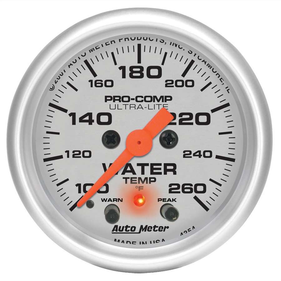 AUTOMETER 4354 - 2-1/16in U/L Water Temp Gauge w/Peak & Warning image
