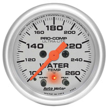 Load image into Gallery viewer, AUTOMETER 4354 - 2-1/16in U/L Water Temp Gauge w/Peak &amp; Warning image