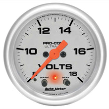 Load image into Gallery viewer, AUTOMETER 4383 - 2-1/16in U/L Volt Gauge w/Peak &amp; Warning image