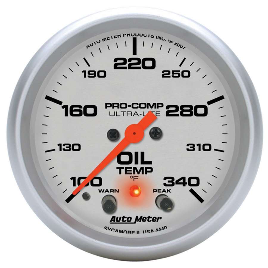 AUTOMETER 4440 - 2-5/8in U/L Oil Temp Gauge w/Peak & Warning image