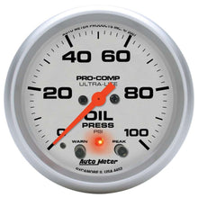 Load image into Gallery viewer, AUTOMETER 4452 - 2-5/8in U/L Oil Pressure Gauge w/Peak &amp; Warning image
