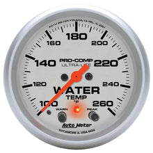 Load image into Gallery viewer, AUTOMETER 4454 - 2-5/8in U/L Water Temp Gauge w/Peak &amp; Warning image