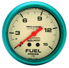 Load image into Gallery viewer, AUTOMETER 4511 - 2-5/8 Ultra-Nite F/P Gauge 0-15psi image