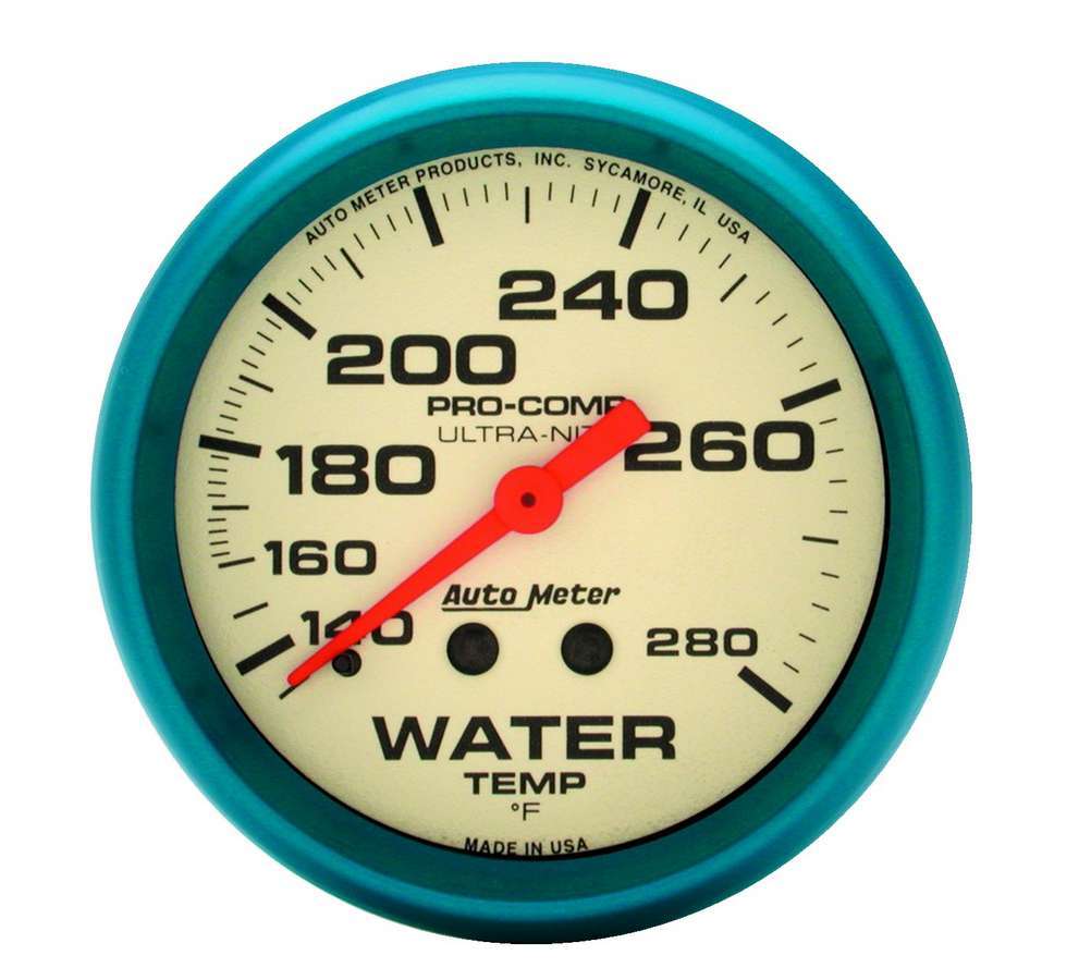 AUTOMETER 4531 - 2-5/8 Ultra-Nite Water Temp Gauge 140-280 image