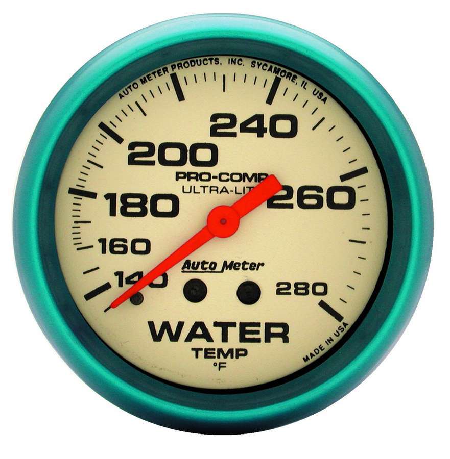 AUTOMETER 4535 - 2-5/8 Ultra-Nite Water Temp Gauge 140-280 image