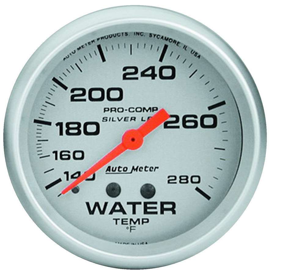 AUTOMETER 4631 - Pro Comp 2-5/8in Silver Liq-Fill Water 140-280 image