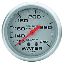 Load image into Gallery viewer, AUTOMETER 4632 - Pro Comp 2-5/8in Silver Liq-Fill Water 120-240 image