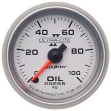 Load image into Gallery viewer, AUTOMETER 4953 - 2-1/16in U/L II Oil Pressure Gauge 0-100psi image