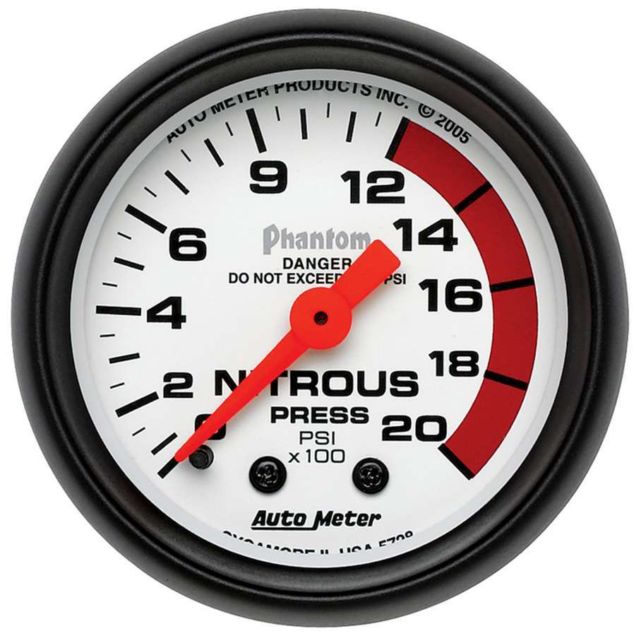 AUTOMETER 5728 - 2-1/16in Phantom Nitrous Pressure Gauge image