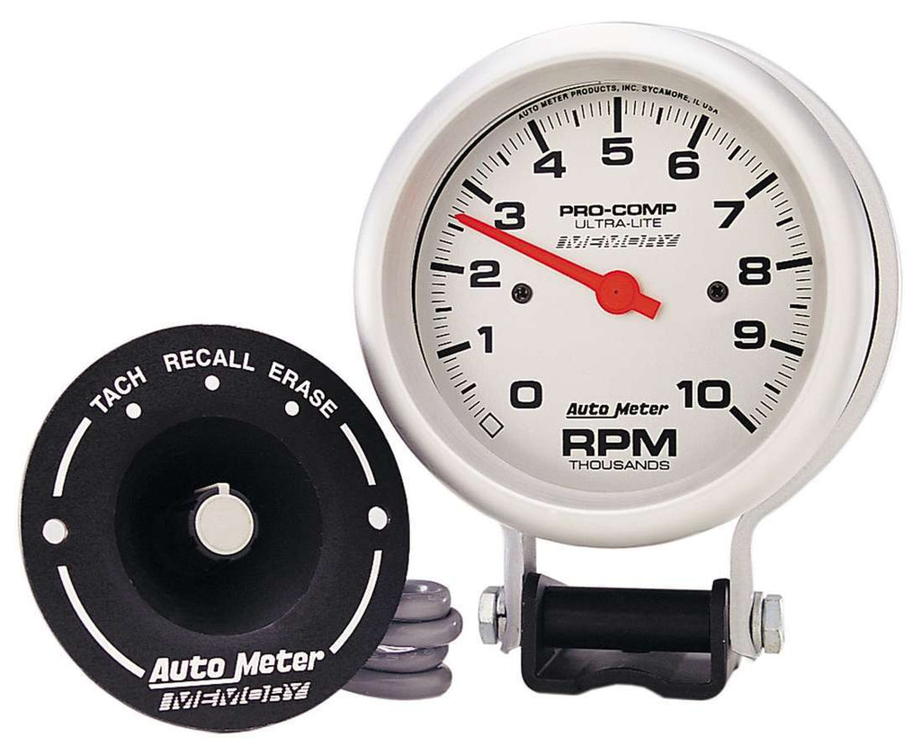 AUTOMETER 6604 - Ultra Lite 3 3/4in Silver Tach 10000 RPM image