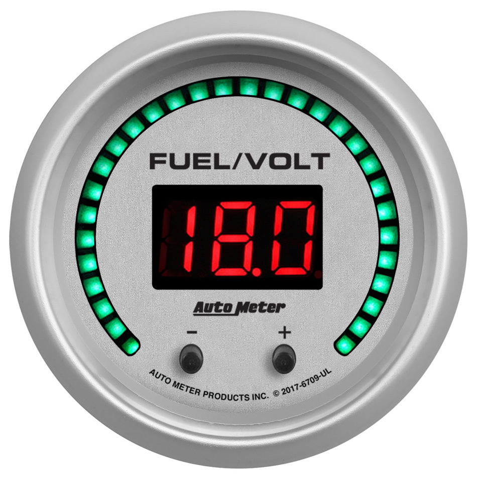 AUTOMETER 6709-UL - 2-1/16 Fuel/Volt Gauge Elite Digital UL Series image