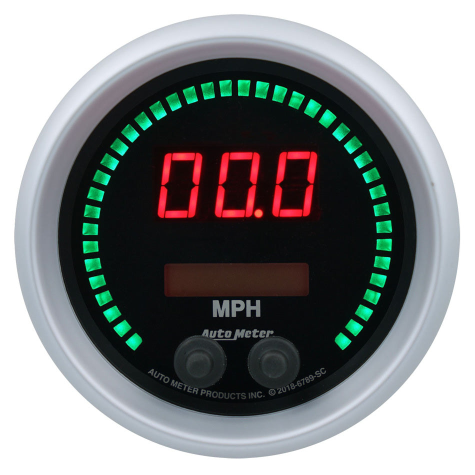AUTOMETER 6789-SC - 3-3/8 Speedometer 260mph Elite Digital SC Series image
