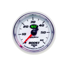 Load image into Gallery viewer, AUTOMETER 7305 - 2-1/16in NV/S Boost Gauge 0-60psi image