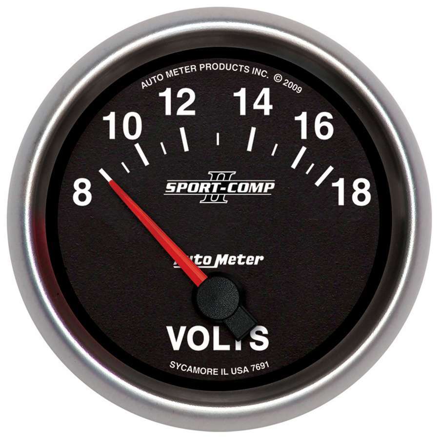 AUTOMETER 7691 - 2-5/8 Gauge Voltmeter 18V Electric Sport-Comp image