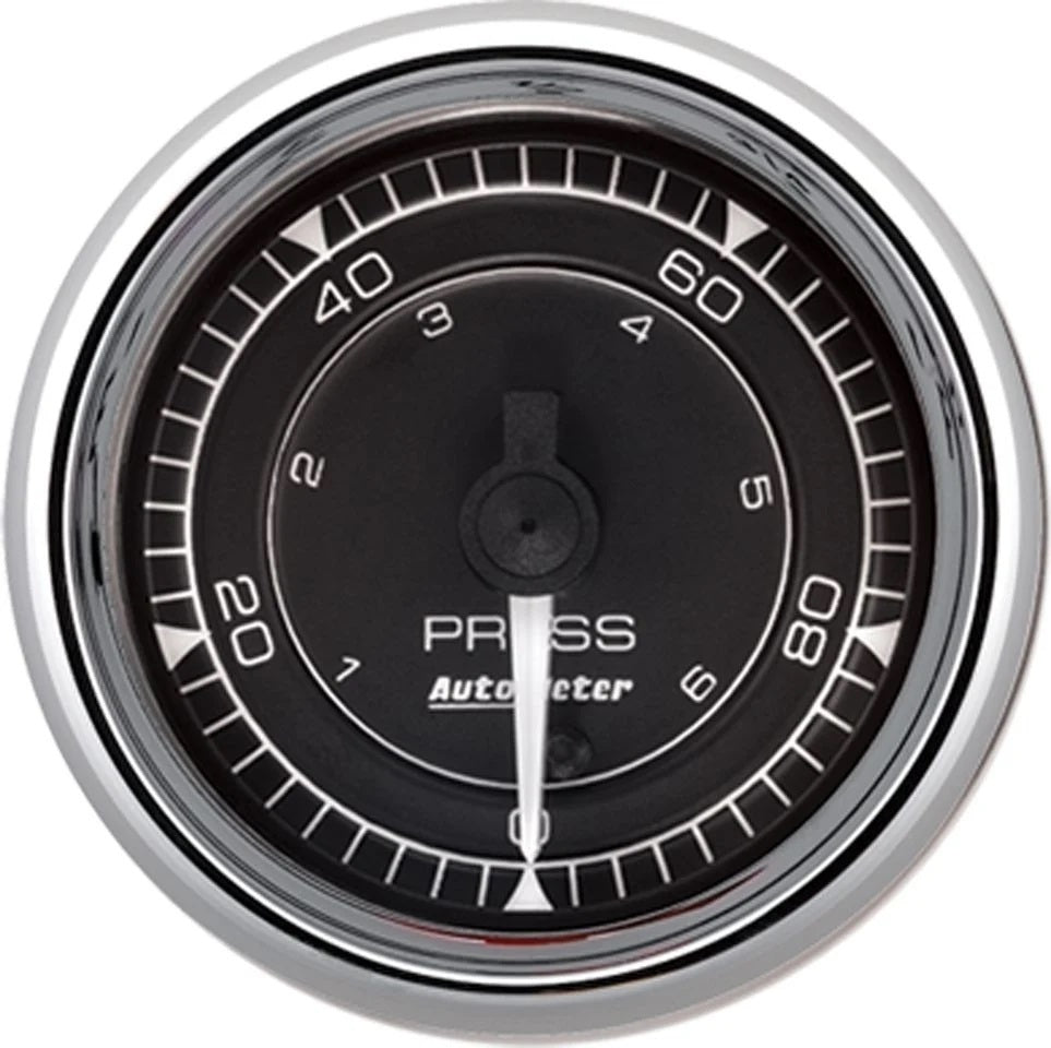 AUTOMETER 9753 - 2/16 Chrono Chrome Gauge Pressure 100PSI image