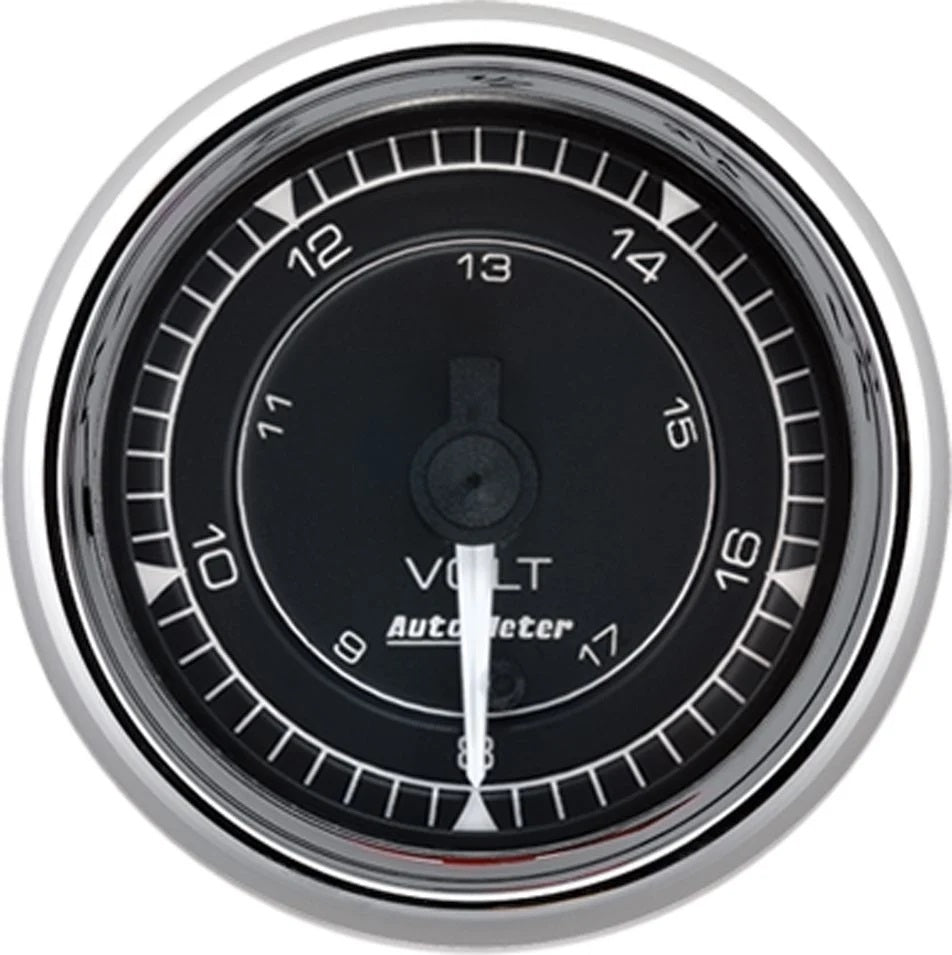 AUTOMETER 9791 - 2/16 Chrono Chrome Gauge Voltmeter 18-Volt image