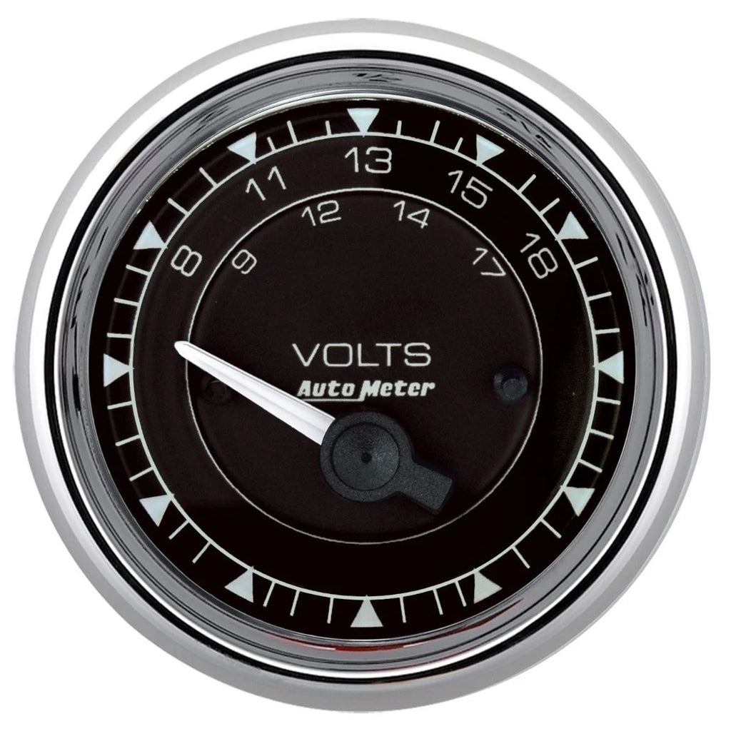 AUTOMETER 9792 - 2/16 Chrono Chrome Gauge Voltmeter 18-Volt image