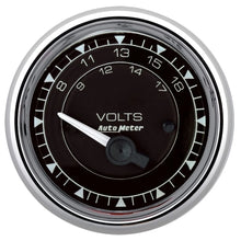 Load image into Gallery viewer, AUTOMETER 9792 - 2/16 Chrono Chrome Gauge Voltmeter 18-Volt image