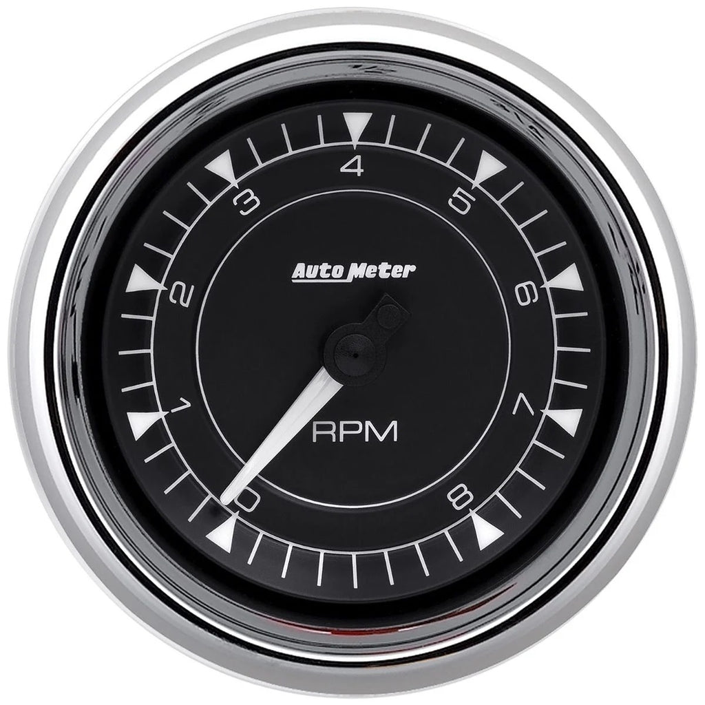 AUTOMETER 9797 - 3-3/8 Tach Chrono Chrome 8K RPM In-Dash image