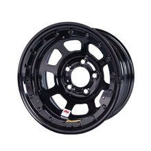 Load image into Gallery viewer, BASSETT 58D52ILK - 15x8 IMCA B/Lock Wheel Black D-Hole 5x5 image