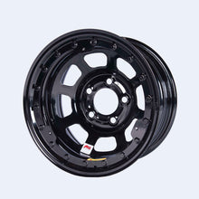 Load image into Gallery viewer, BASSETT 58D53ILK - 15x8 IMCA B/Lock Wheel Black D-Hole 5x5 image