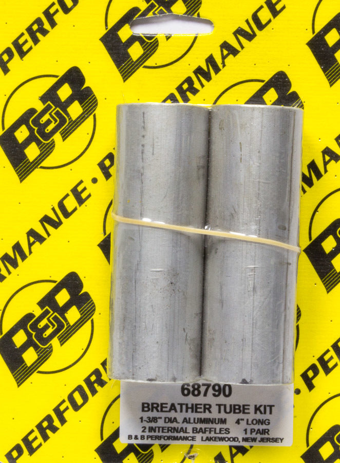 B and B PERFORMANCE PRODUCTS 68790 - Aluminum 4in V/C Breather Tube Kit (Pair) image