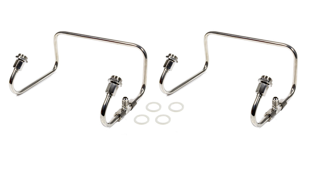 THE BLOWER SHOP 4372 - Dual Inlet Fuel Line Kit Holley 4150 Polished SS image