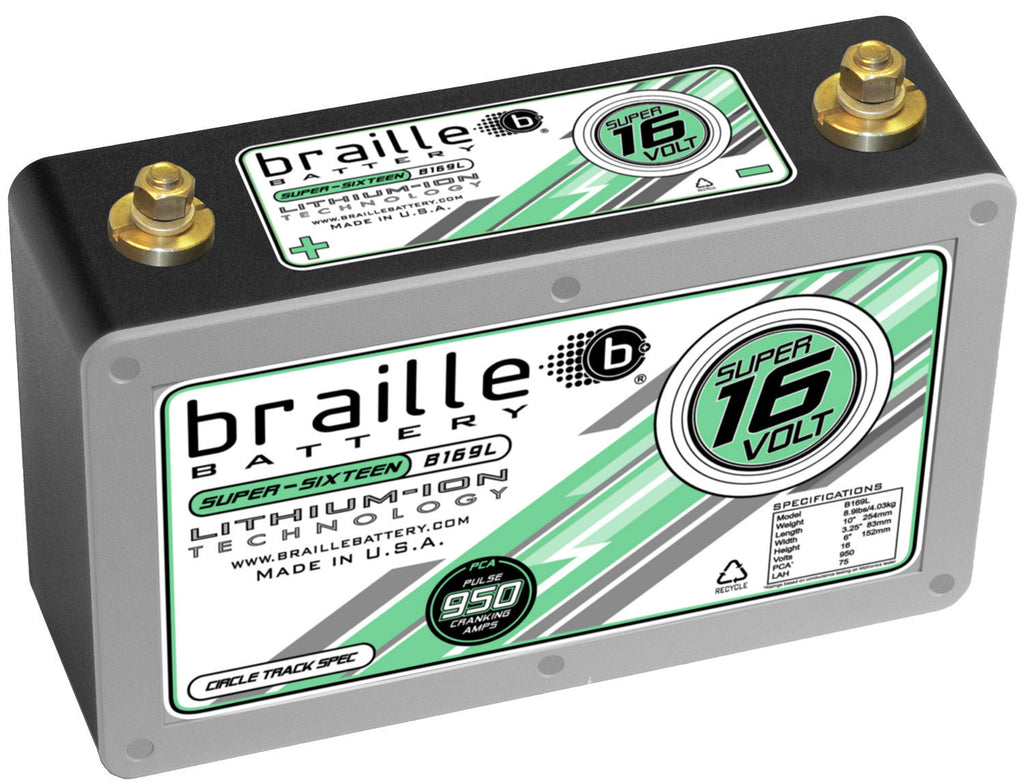 BRAILLE AUTO BATTERY B169L - Lithium ION Super 16 Volt Battery 950 Amps image