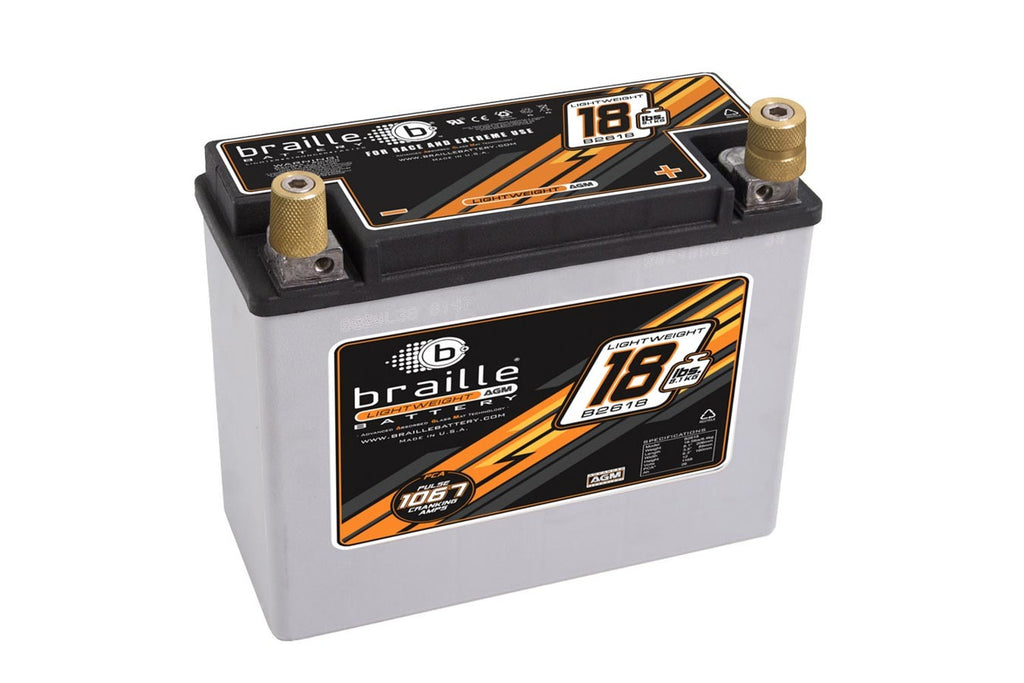 BRAILLE AUTO BATTERY B2618 - Racing Battery 18lbs 1168 PCA 8.1x3.5x6.3 image