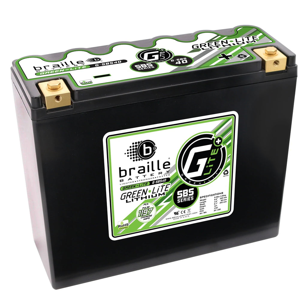 BRAILLE AUTO BATTERY G-SBS40 - Green-Lite Lithium G-SBC40 Battery 1197 Amp image